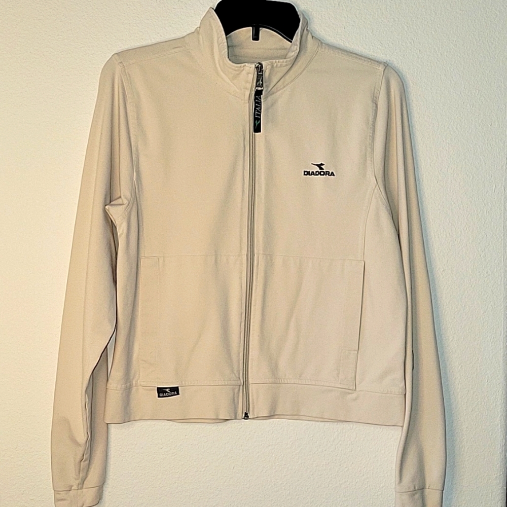 DIADORA Active Zip-Up Jacket, M, Beige/ Cream, VGUC